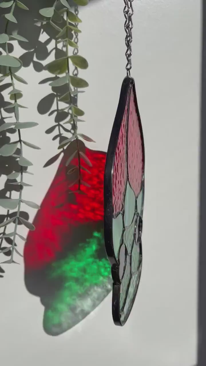 Frog Strawberry Hat | Stained Glass Pattern | PDF | Digital Download | Goblincore | Spring | Suncatcher | Cricut Template