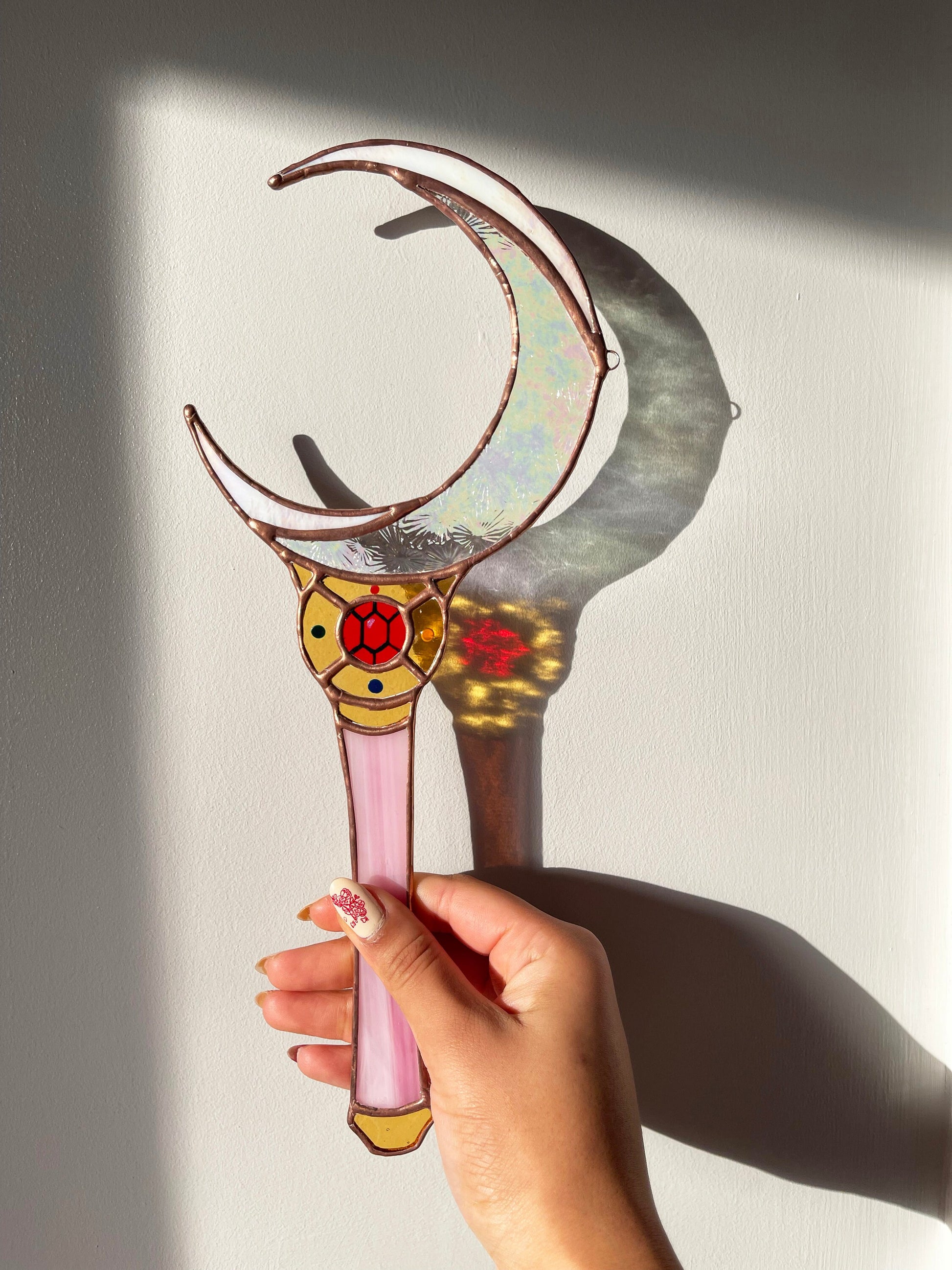 Anime Wand | Stained Glass Suncatcher | Wall Hanging | Moon |